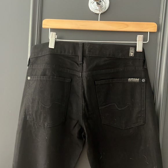 7 for all mankind, gold label, black cotton denim. Size 27. - Picture 5 of 6